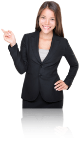 Woman pointing to the Ambition Realisation Solution