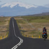 Bicycle road next to Road 1 in Iceland.