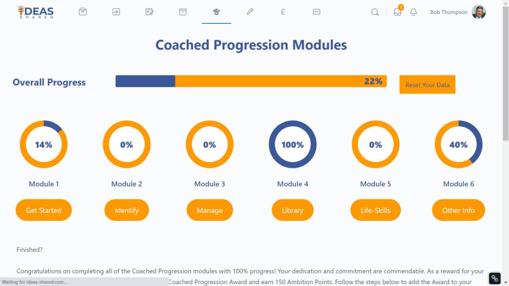 Coached Progression Home Page image