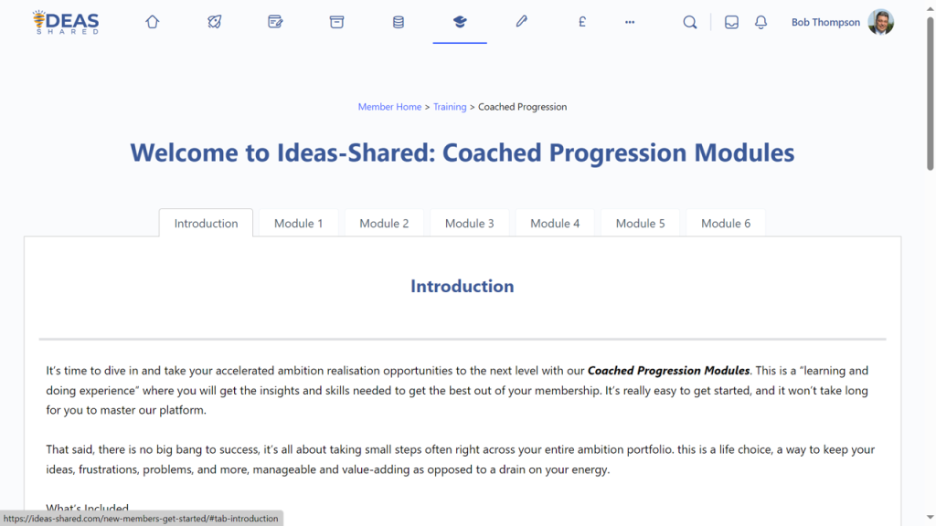 Coached progression page image