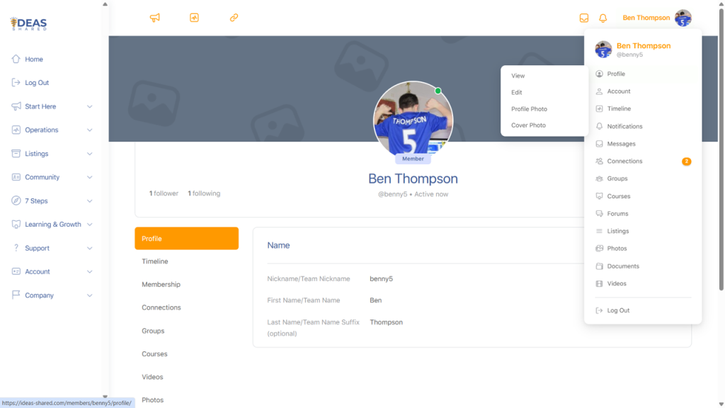 Profile page image